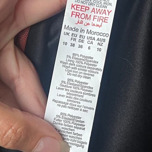 NWT PrettyLittleThing Orange Abstract Print Bandeau Bodycon Dress Size 6 - Picture 6 of 6